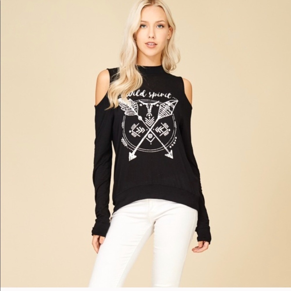 Wild Spirit Black Edgy Cut-out Long Sleeve